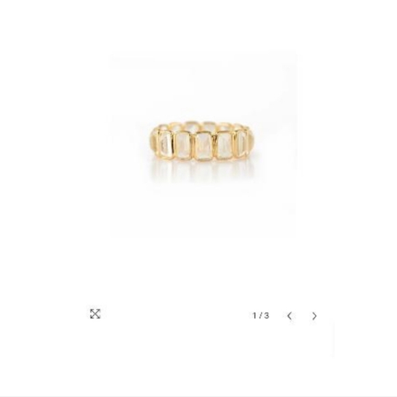 18 k yellow gold moonstone eternity band new